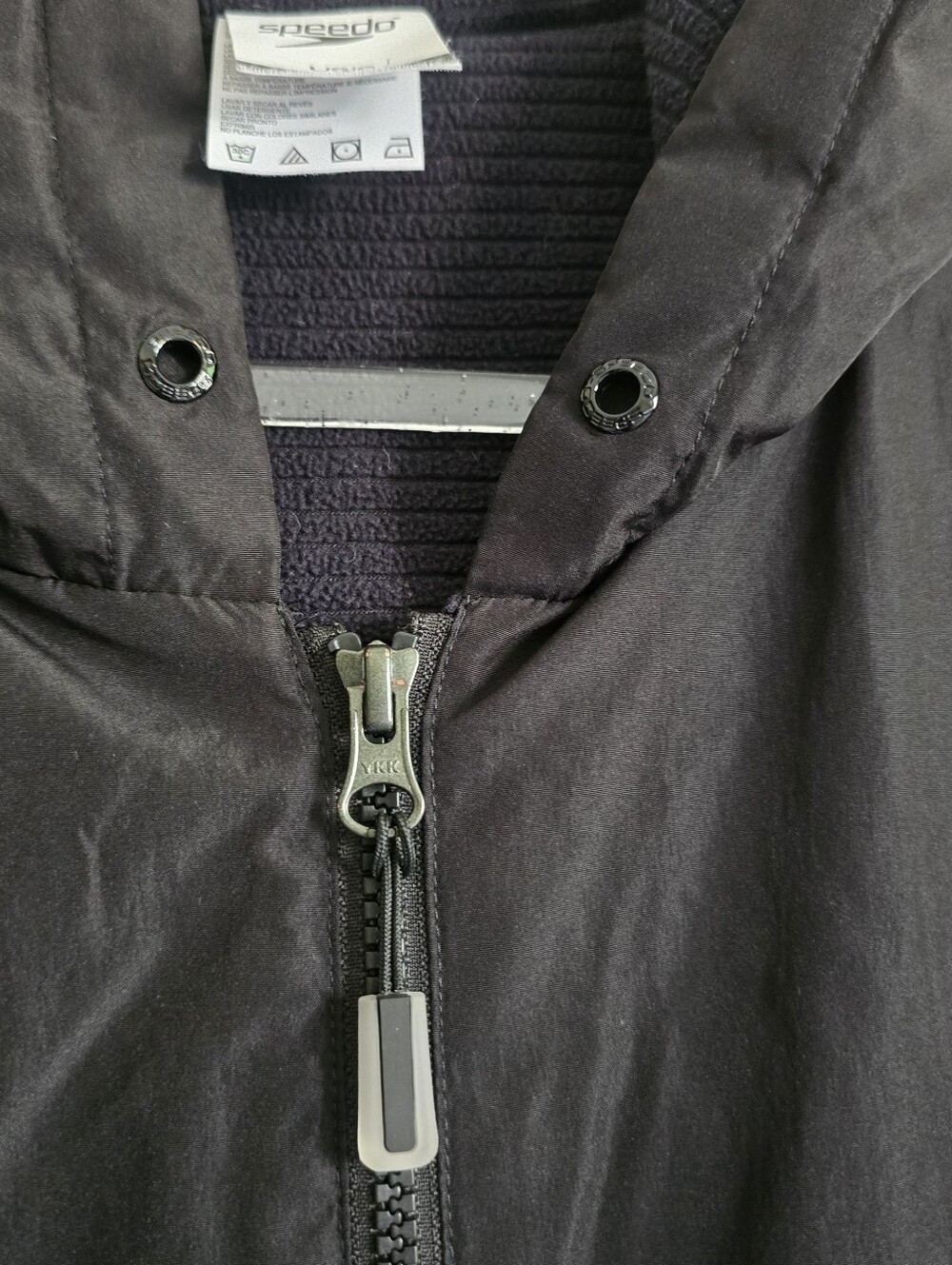 Speedo Black Swim Parka Coat with Hood Size Large - Picture 5 of 8